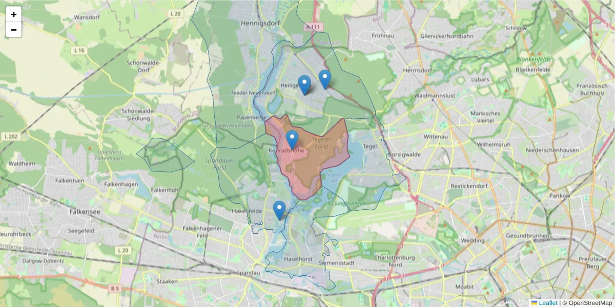 Karte des Postleitzahlen Bereichs  und der umliegenden Postleitzahlen in Deutschland