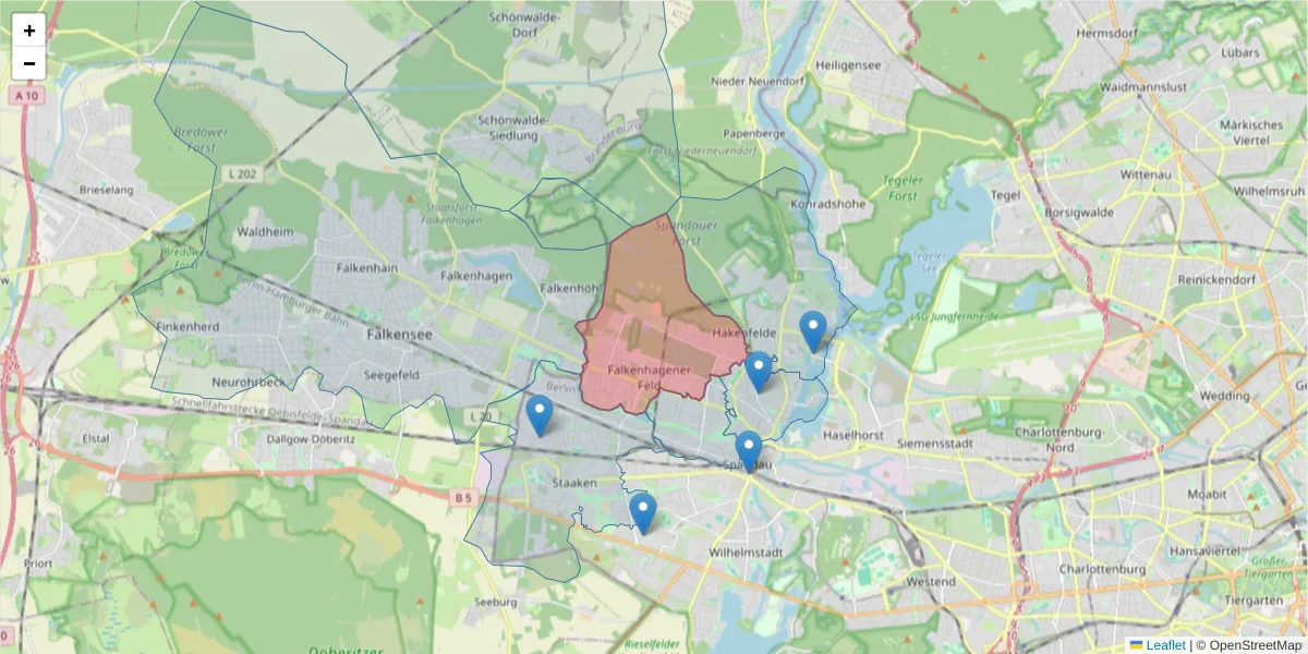 Karte des Postleitzahlen Bereichs  und der umliegenden Postleitzahlen in Deutschland