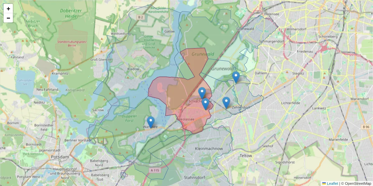 Karte des Postleitzahlen Bereichs  und der umliegenden Postleitzahlen in Deutschland