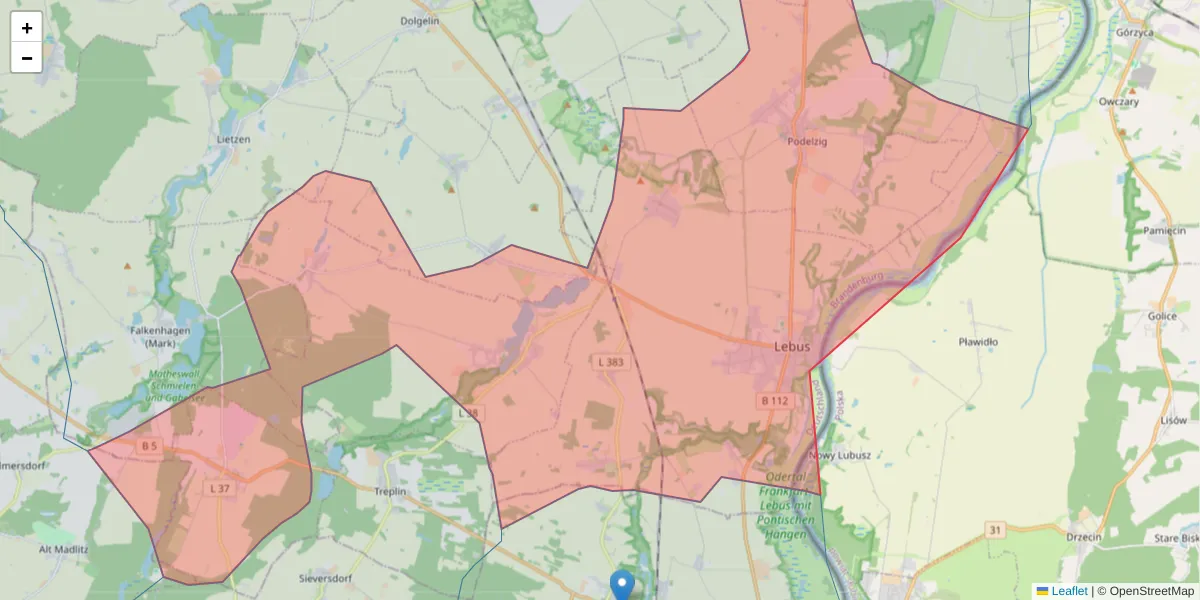 Karte des Postleitzahlen Bereichs  und der umliegenden Postleitzahlen in Deutschland