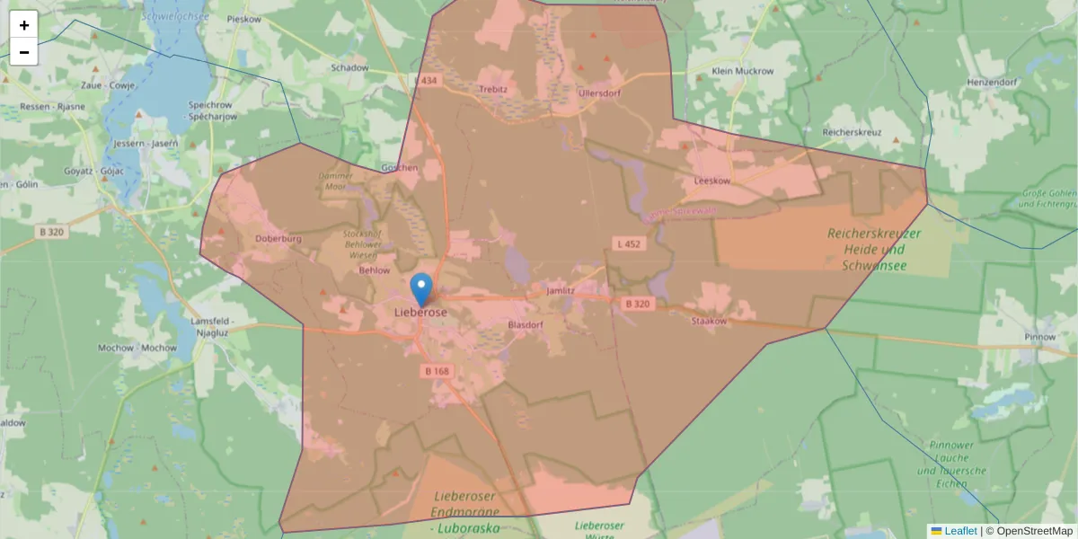 Karte des Postleitzahlen Bereichs  und der umliegenden Postleitzahlen in Deutschland