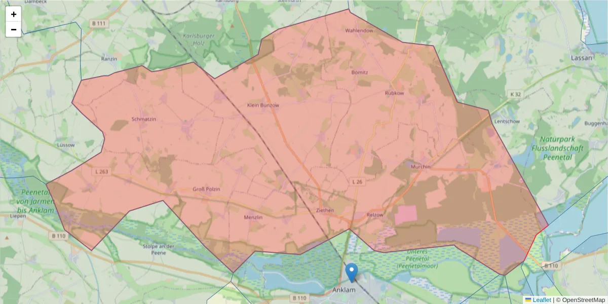 Karte des Postleitzahlen Bereichs  und der umliegenden Postleitzahlen in Deutschland