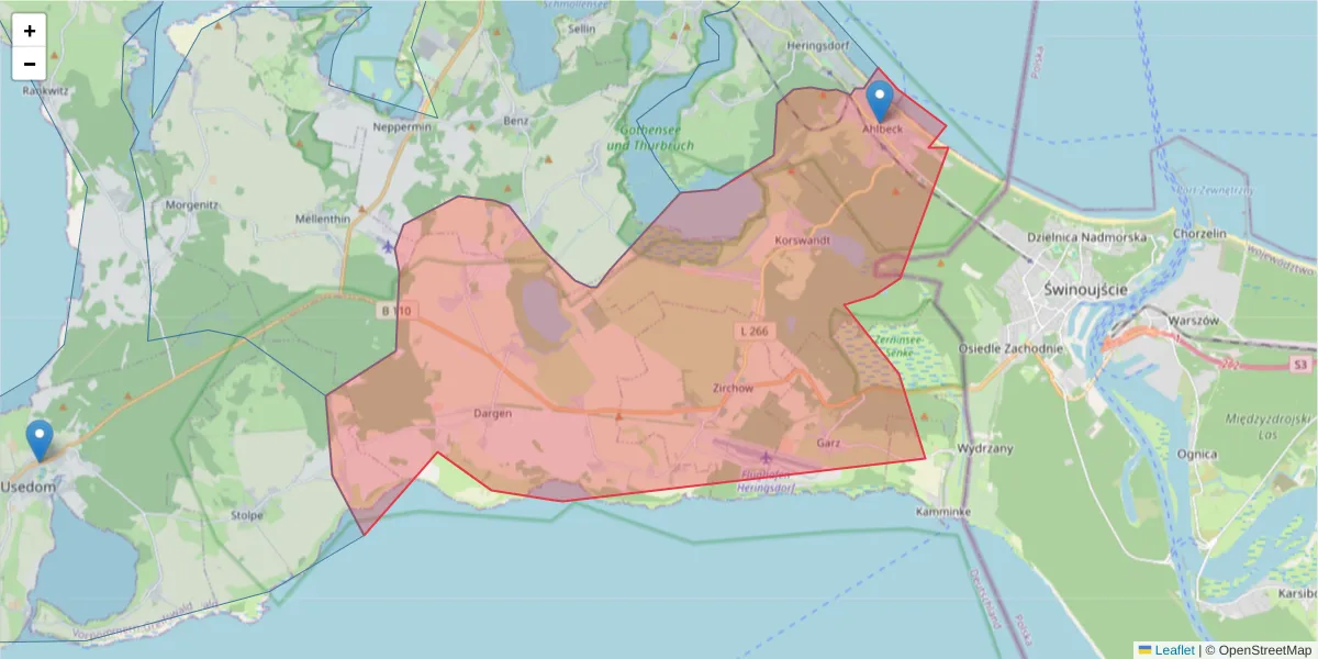 Karte des Postleitzahlen Bereichs  und der umliegenden Postleitzahlen in Deutschland