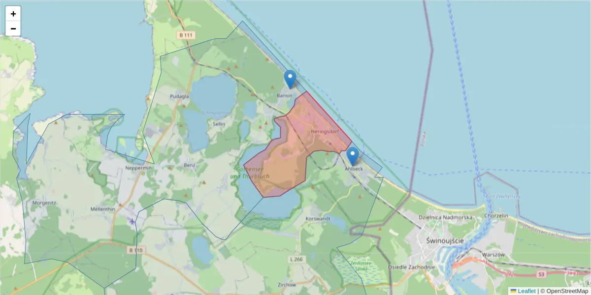 Karte des Postleitzahlen Bereichs  und der umliegenden Postleitzahlen in Deutschland