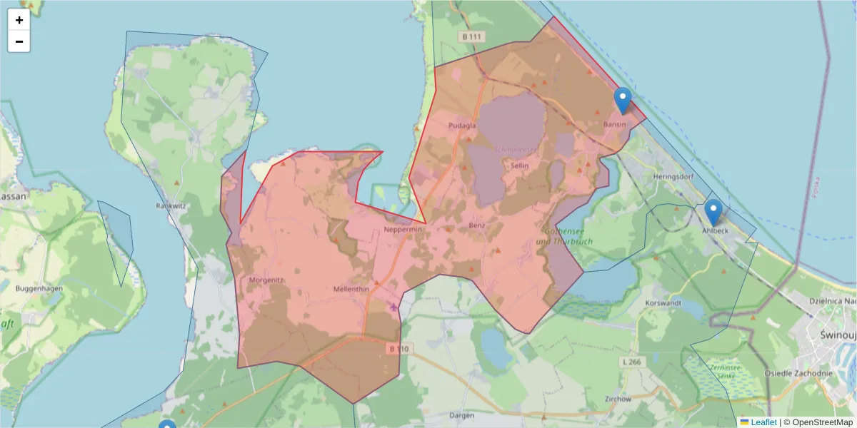 Karte des Postleitzahlen Bereichs  und der umliegenden Postleitzahlen in Deutschland
