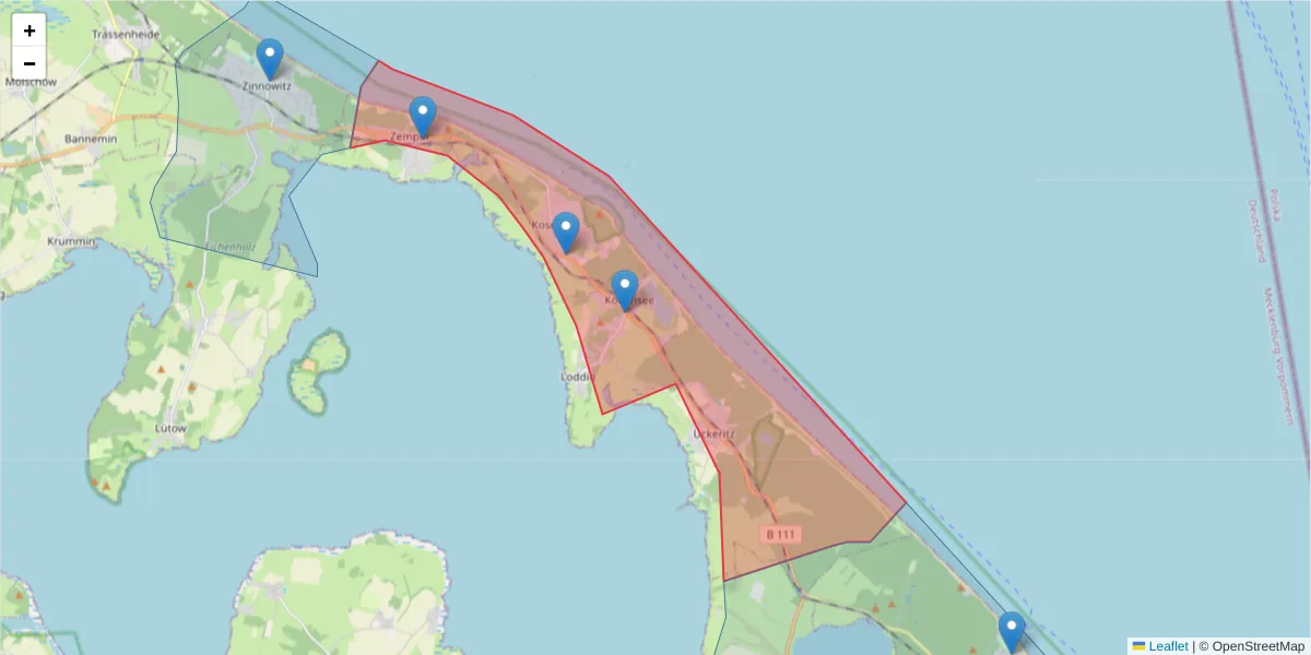 Karte des Postleitzahlen Bereichs  und der umliegenden Postleitzahlen in Deutschland