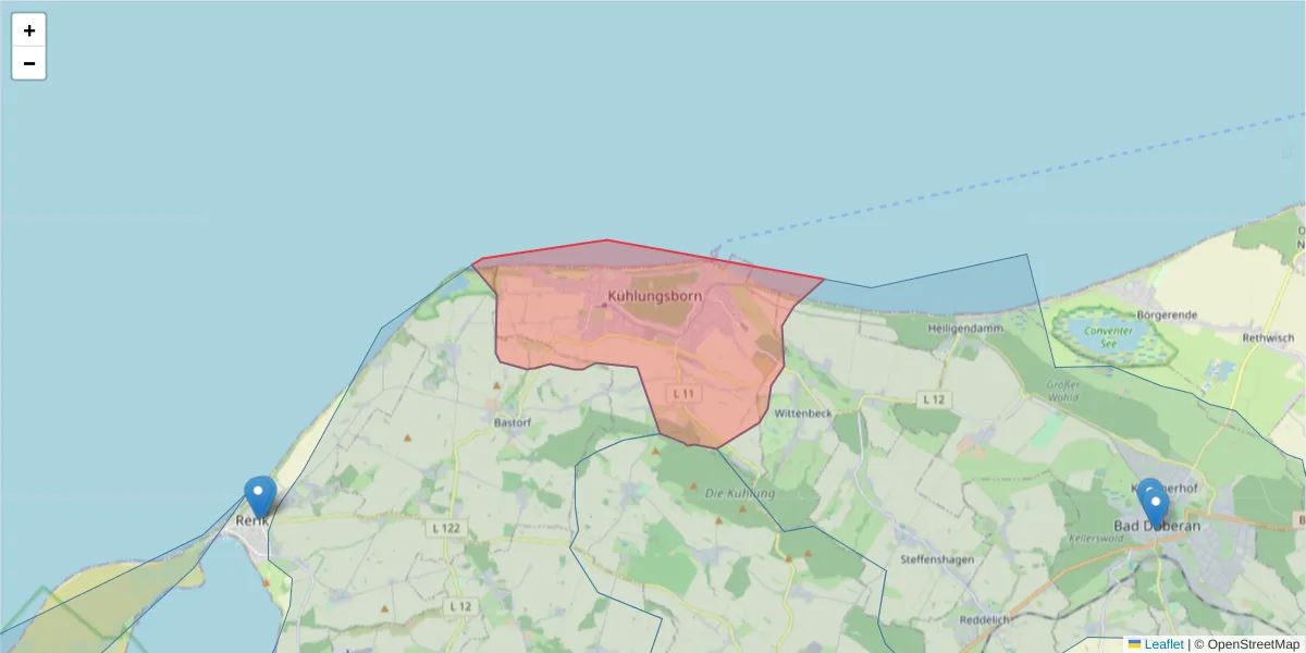 Karte des Postleitzahlen Bereichs  und der umliegenden Postleitzahlen in Deutschland