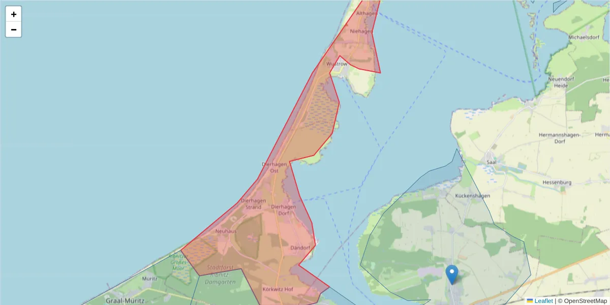 Karte des Postleitzahlen Bereichs  und der umliegenden Postleitzahlen in Deutschland