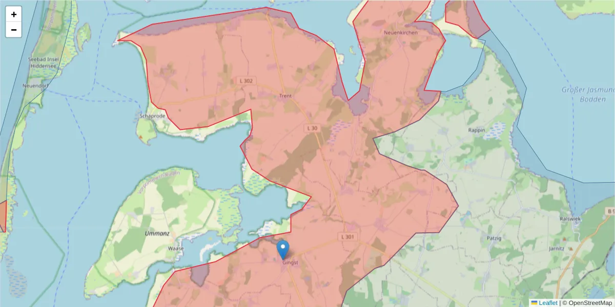 Karte des Postleitzahlen Bereichs  und der umliegenden Postleitzahlen in Deutschland