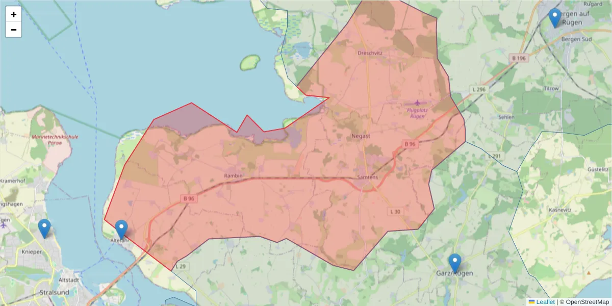 Karte des Postleitzahlen Bereichs  und der umliegenden Postleitzahlen in Deutschland