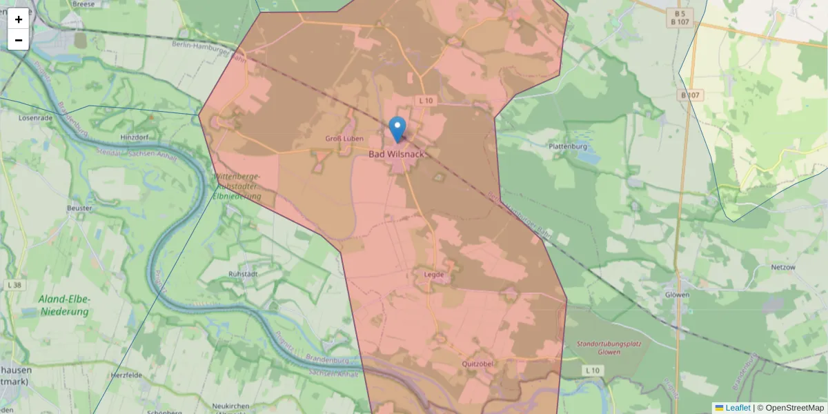 Karte des Postleitzahlen Bereichs  und der umliegenden Postleitzahlen in Deutschland