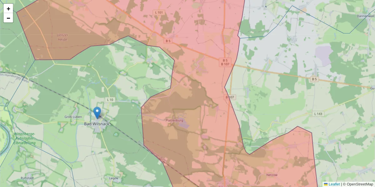 Karte des Postleitzahlen Bereichs  und der umliegenden Postleitzahlen in Deutschland