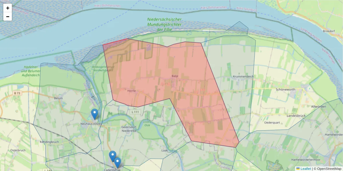 Karte des Postleitzahlen Bereichs  und der umliegenden Postleitzahlen in Deutschland