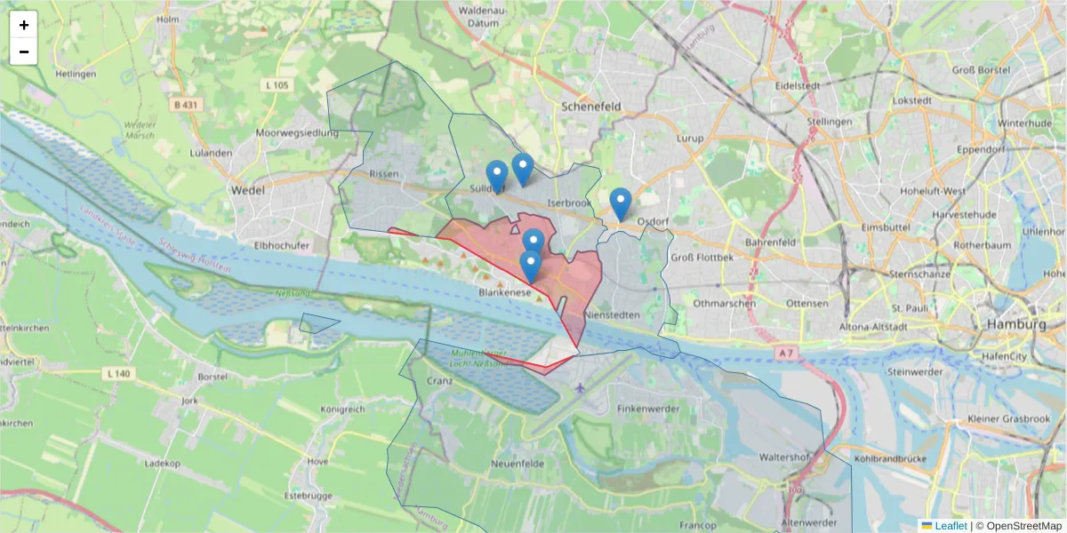 Karte des Postleitzahlen Bereichs  und der umliegenden Postleitzahlen in Deutschland