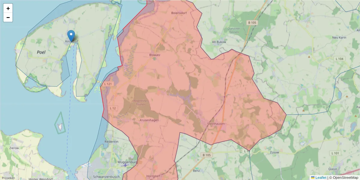 Karte des Postleitzahlen Bereichs  und der umliegenden Postleitzahlen in Deutschland