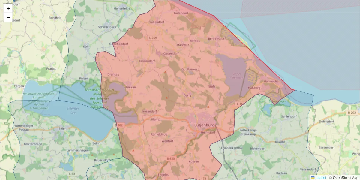Karte des Postleitzahlen Bereichs  und der umliegenden Postleitzahlen in Deutschland