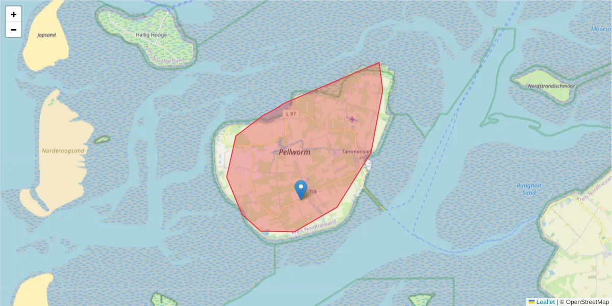 Karte des Postleitzahlen Bereichs  und der umliegenden Postleitzahlen in Deutschland
