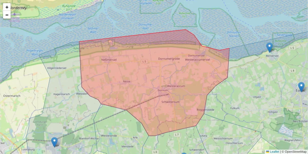 Karte des Postleitzahlen Bereichs  und der umliegenden Postleitzahlen in Deutschland