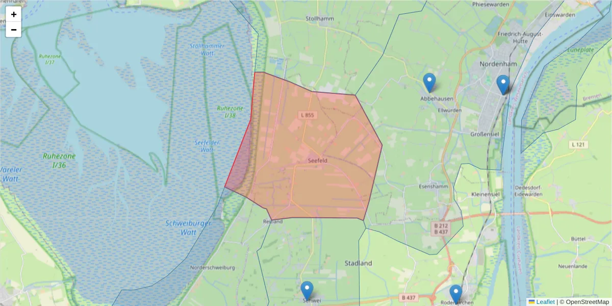 Karte des Postleitzahlen Bereichs  und der umliegenden Postleitzahlen in Deutschland