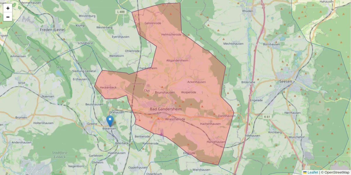 Karte des Postleitzahlen Bereichs  und der umliegenden Postleitzahlen in Deutschland