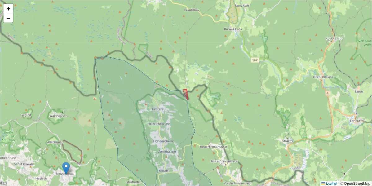 Karte des Postleitzahlen Bereichs  und der umliegenden Postleitzahlen in Deutschland