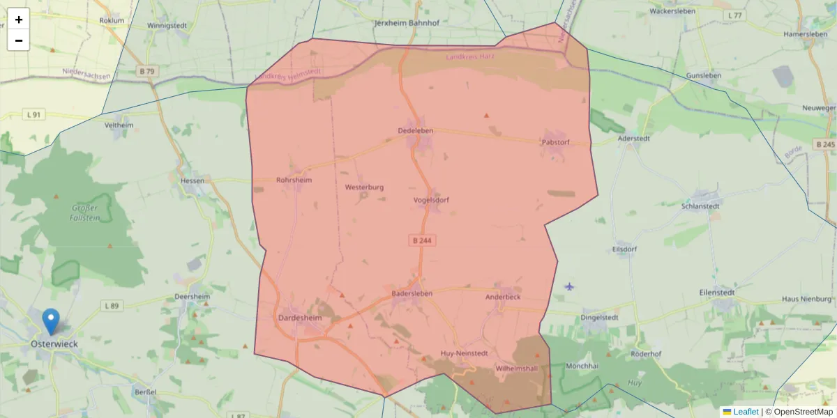 Karte des Postleitzahlen Bereichs  und der umliegenden Postleitzahlen in Deutschland