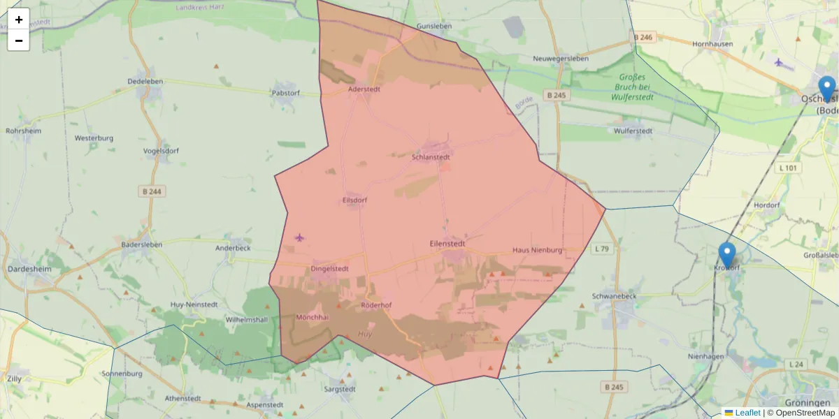 Karte des Postleitzahlen Bereichs  und der umliegenden Postleitzahlen in Deutschland
