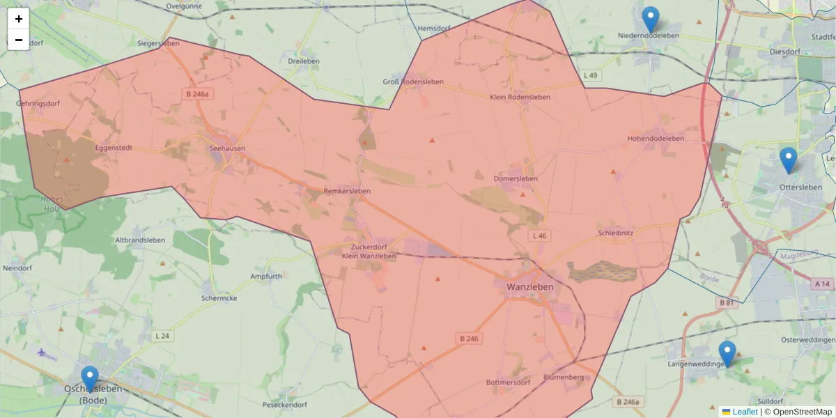 Karte des Postleitzahlen Bereichs  und der umliegenden Postleitzahlen in Deutschland