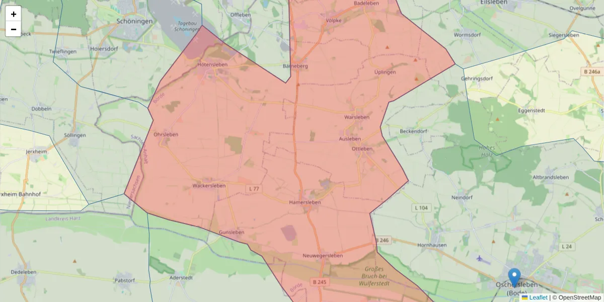 Karte des Postleitzahlen Bereichs  und der umliegenden Postleitzahlen in Deutschland
