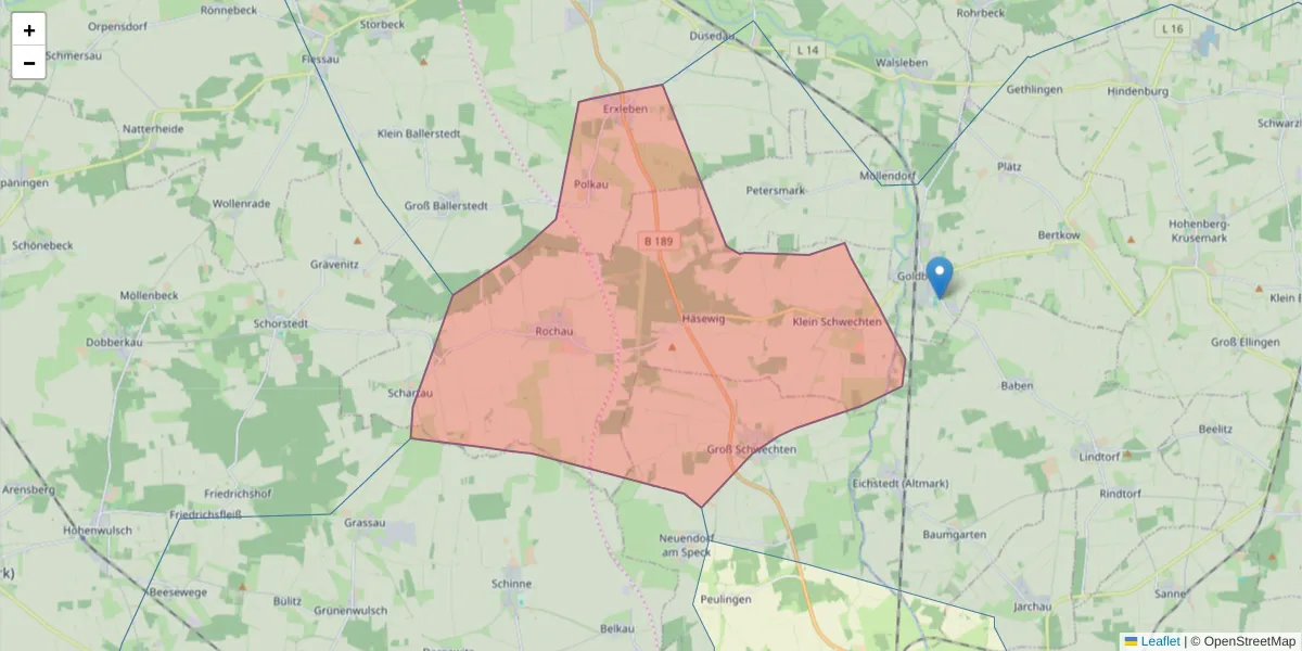 Karte des Postleitzahlen Bereichs  und der umliegenden Postleitzahlen in Deutschland