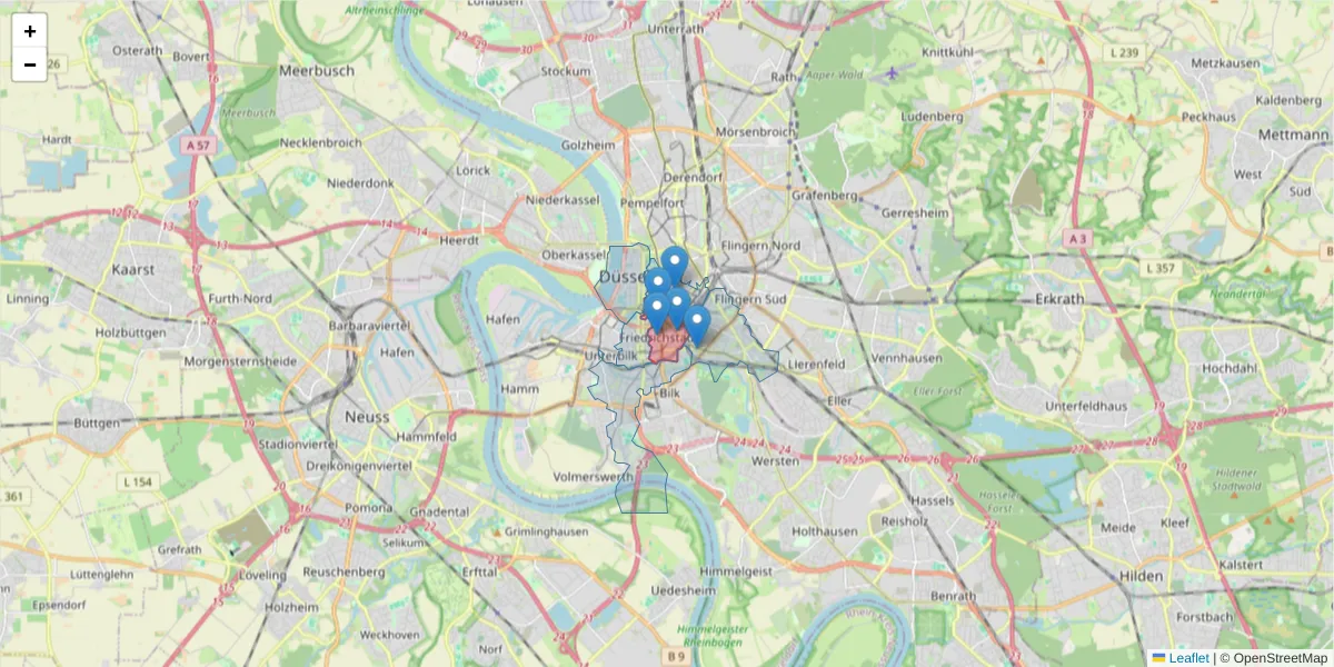 Karte des Postleitzahlen Bereichs  und der umliegenden Postleitzahlen in Deutschland