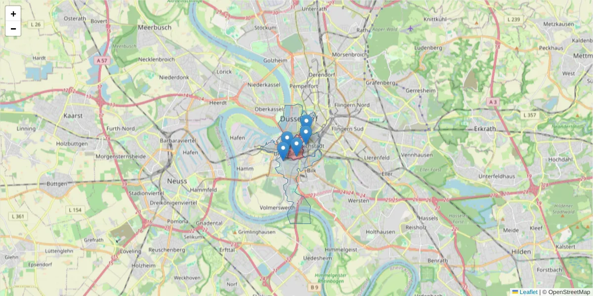 Karte des Postleitzahlen Bereichs  und der umliegenden Postleitzahlen in Deutschland