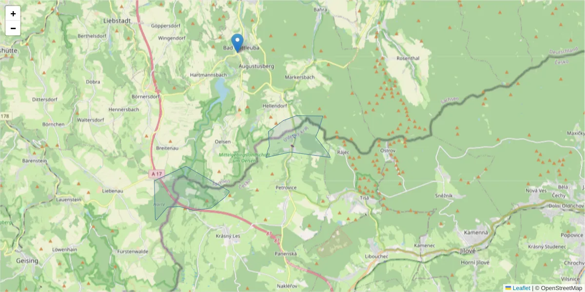 Karte des Postleitzahlen Bereichs  und der umliegenden Postleitzahlen in Deutschland