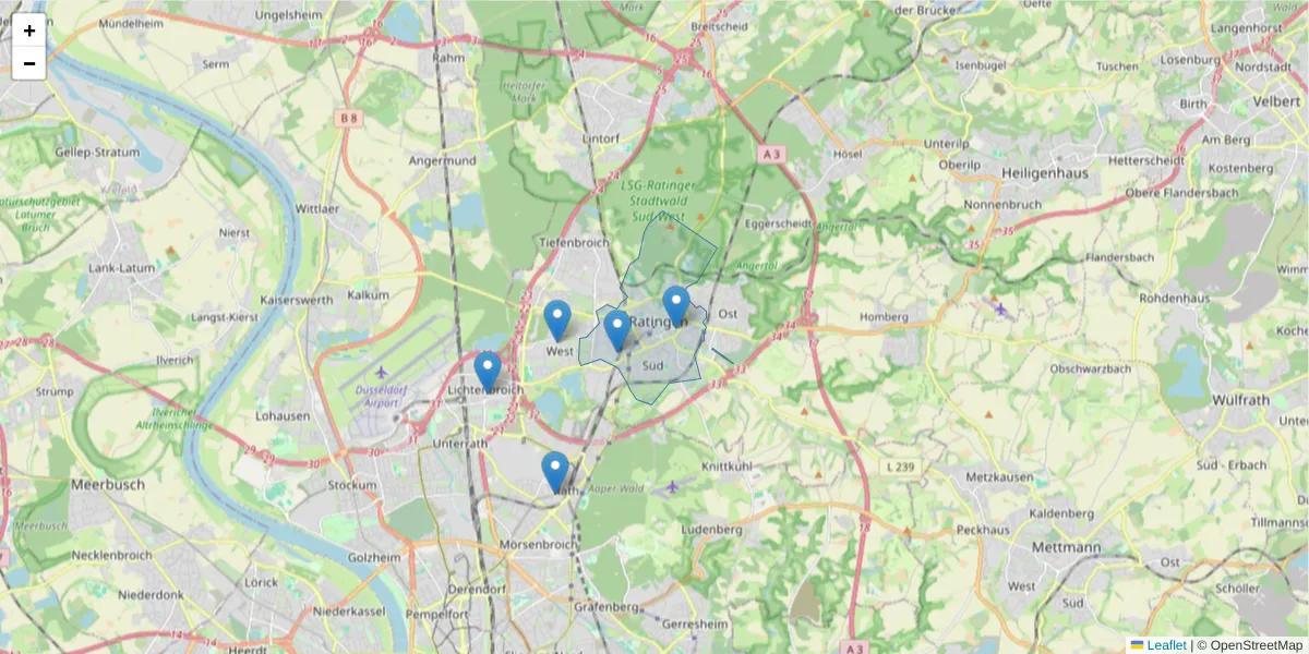 Karte des Postleitzahlen Bereichs  und der umliegenden Postleitzahlen in Deutschland