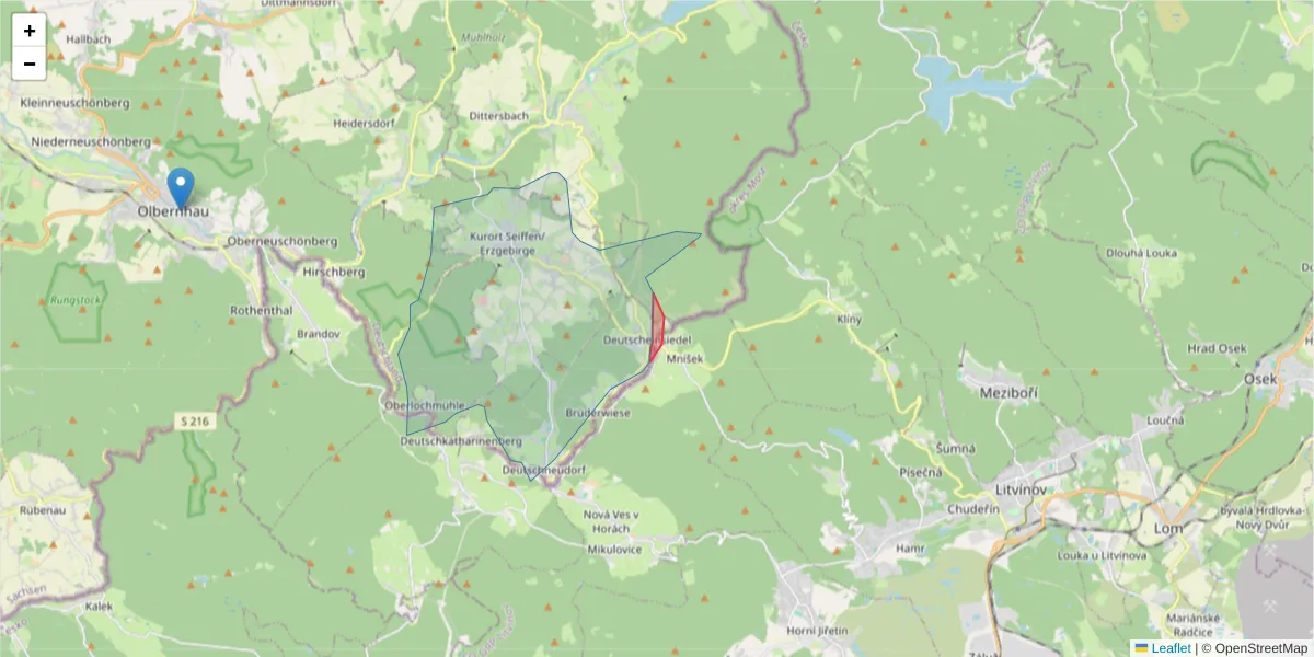 Karte des Postleitzahlen Bereichs  und der umliegenden Postleitzahlen in Deutschland