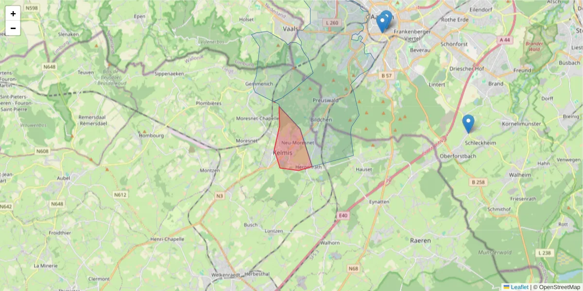 Karte des Postleitzahlen Bereichs  und der umliegenden Postleitzahlen in Deutschland