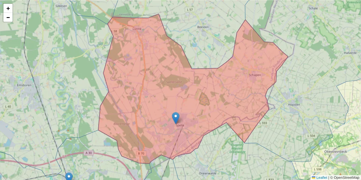 Karte des Postleitzahlen Bereichs  und der umliegenden Postleitzahlen in Deutschland