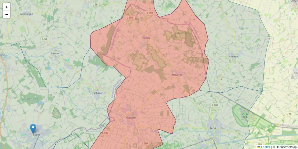 Karte des Postleitzahlen Bereichs  und der umliegenden Postleitzahlen in Deutschland