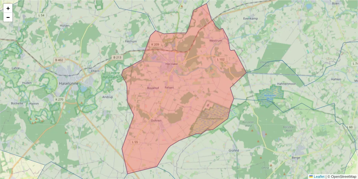 Karte des Postleitzahlen Bereichs  und der umliegenden Postleitzahlen in Deutschland