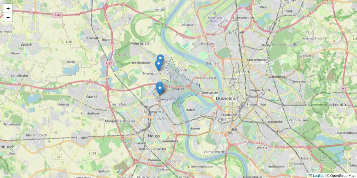 Karte des Postleitzahlen Bereichs  und der umliegenden Postleitzahlen in Deutschland