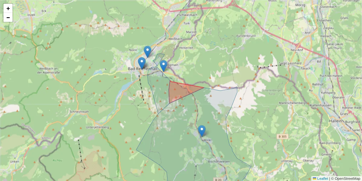 Karte des Postleitzahlen Bereichs  und der umliegenden Postleitzahlen in Deutschland