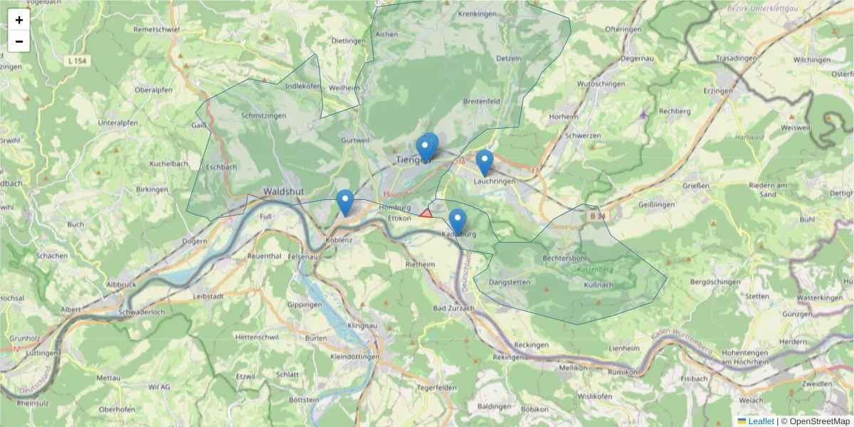 Karte des Postleitzahlen Bereichs  und der umliegenden Postleitzahlen in Deutschland
