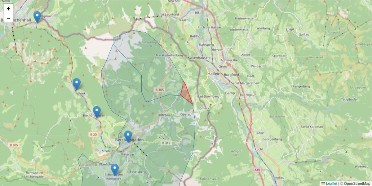 Karte des Postleitzahlen Bereichs  und der umliegenden Postleitzahlen in Deutschland