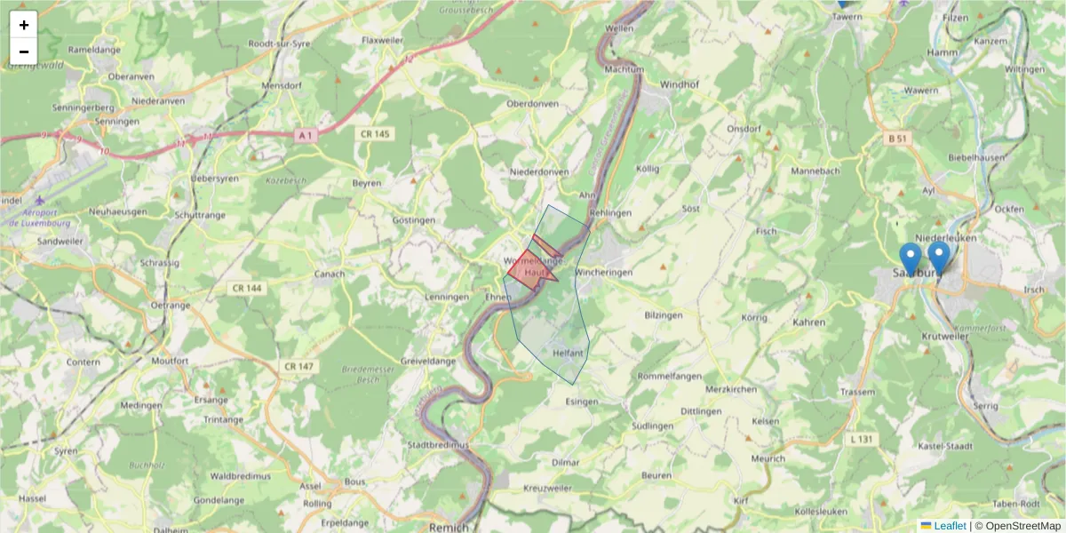 Karte des Postleitzahlen Bereichs  und der umliegenden Postleitzahlen in Deutschland