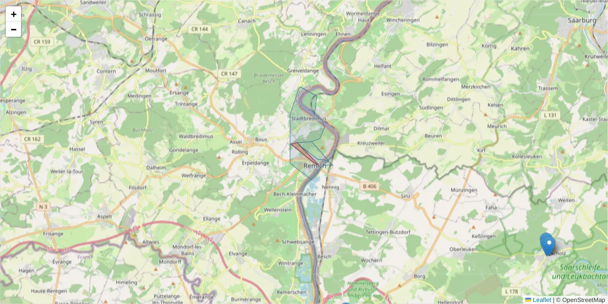 Karte des Postleitzahlen Bereichs  und der umliegenden Postleitzahlen in Deutschland