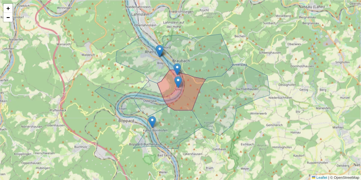 Karte des Postleitzahlen Bereichs  und der umliegenden Postleitzahlen in Deutschland