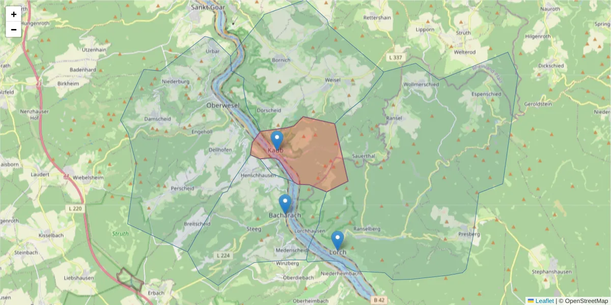 Karte des Postleitzahlen Bereichs  und der umliegenden Postleitzahlen in Deutschland