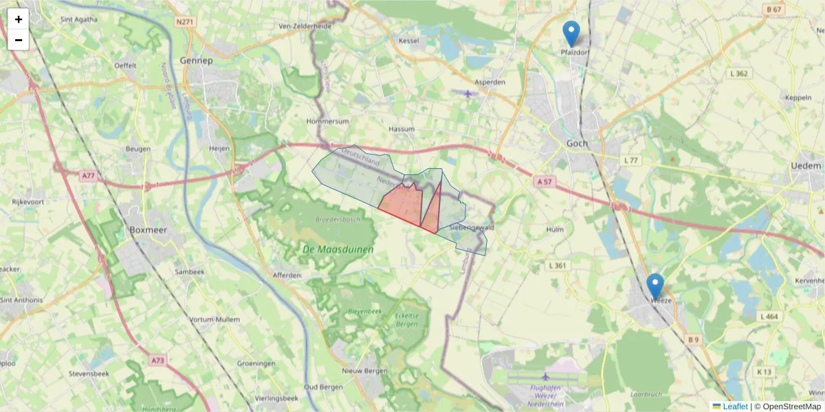 Karte des Postleitzahlen Bereichs  und der umliegenden Postleitzahlen in Deutschland