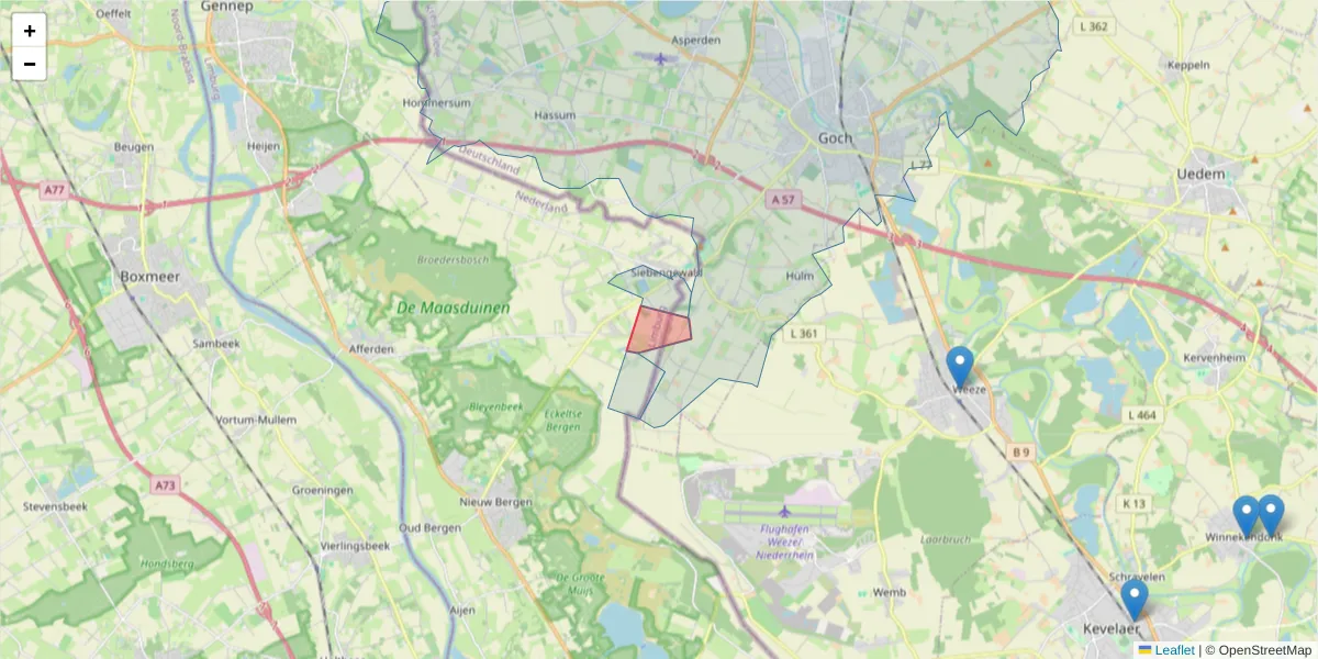 Karte des Postleitzahlen Bereichs  und der umliegenden Postleitzahlen in Deutschland