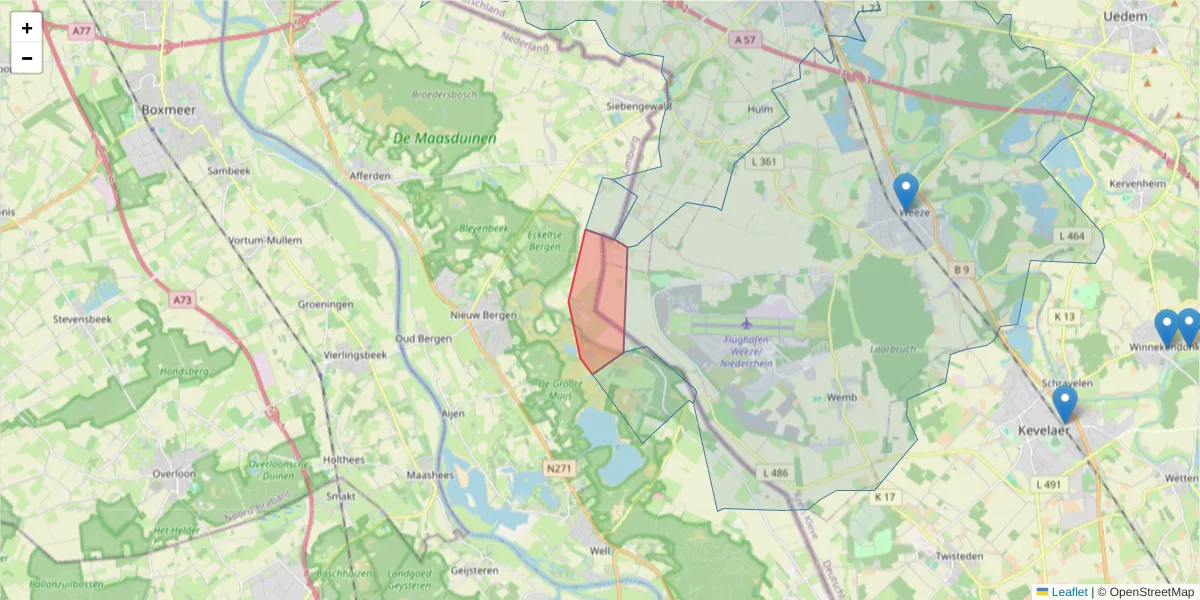 Karte des Postleitzahlen Bereichs  und der umliegenden Postleitzahlen in Deutschland